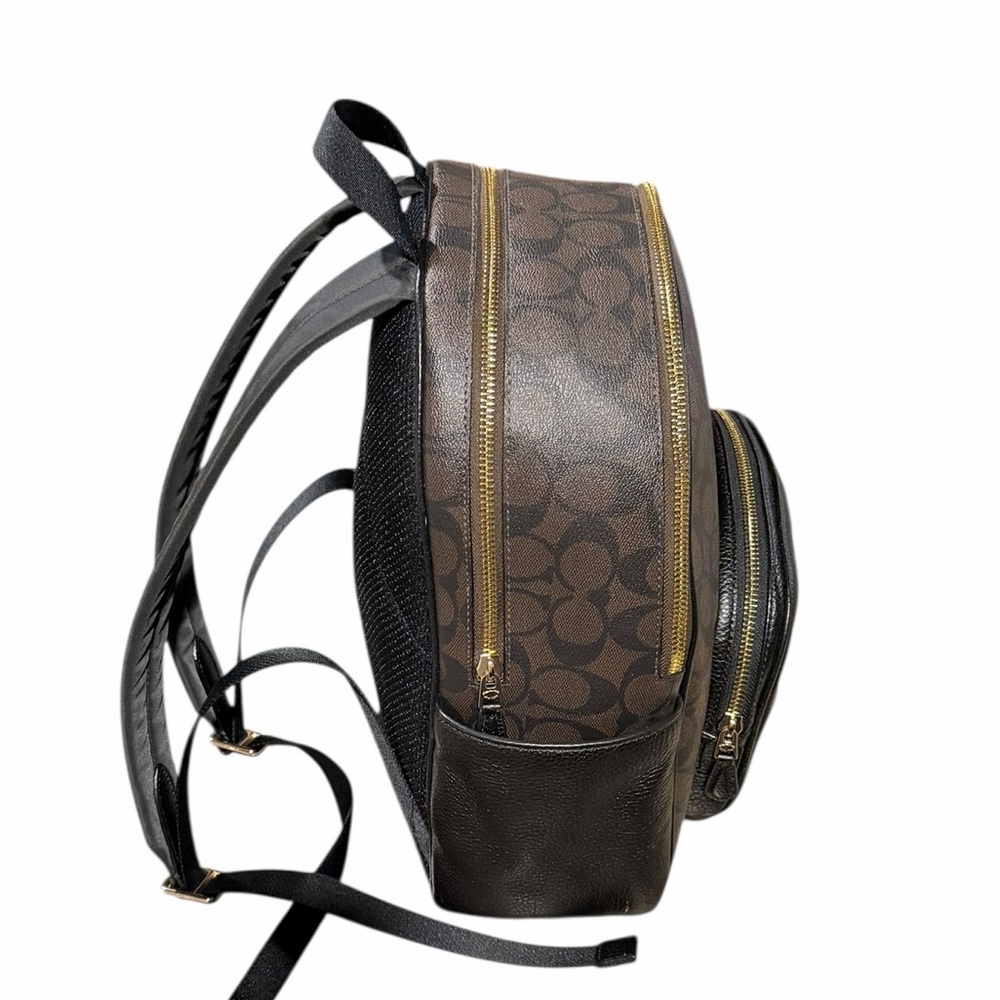Coach Court Backpack Black Brown Signature Canvas 5671 - Picture 6 of 15